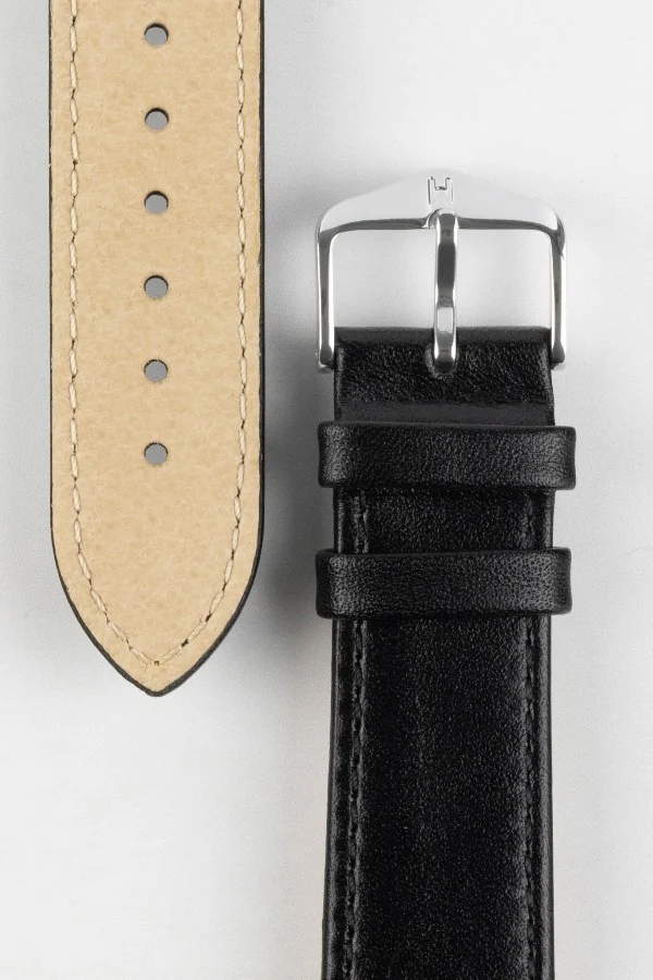 Hirsch OSIRIS Quick-Release Calf Leather Watch Strap in BLACK - Image 3