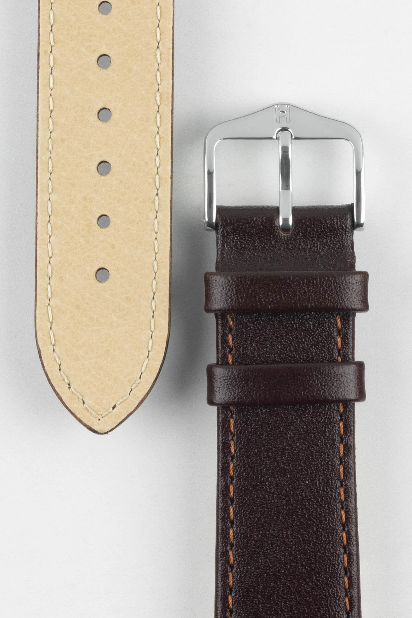 Hirsch OSIRIS NQR Calf Leather Watch Strap in BROWN - Image 3