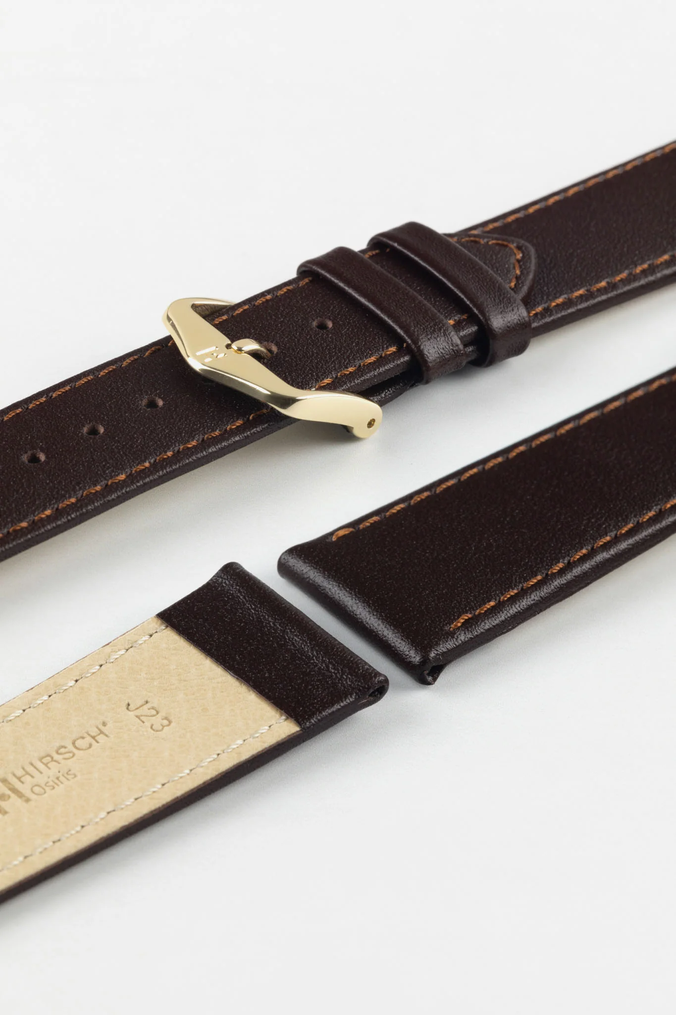 Hirsch OSIRIS NQR Calf Leather Watch Strap in BROWN - Image 8