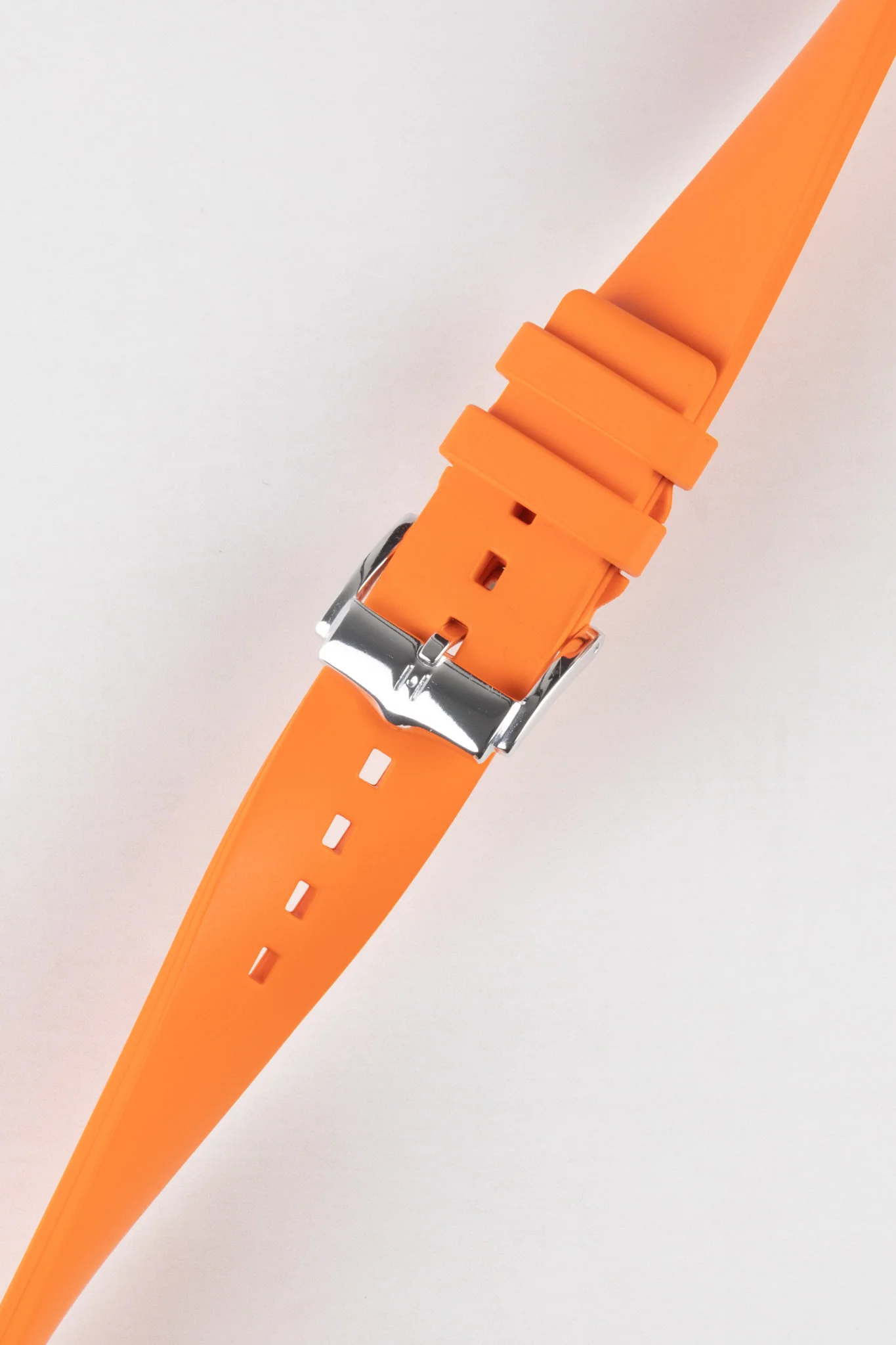 Hirsch PURE Natural Rubber Watch Strap in ORANGE - Image 5