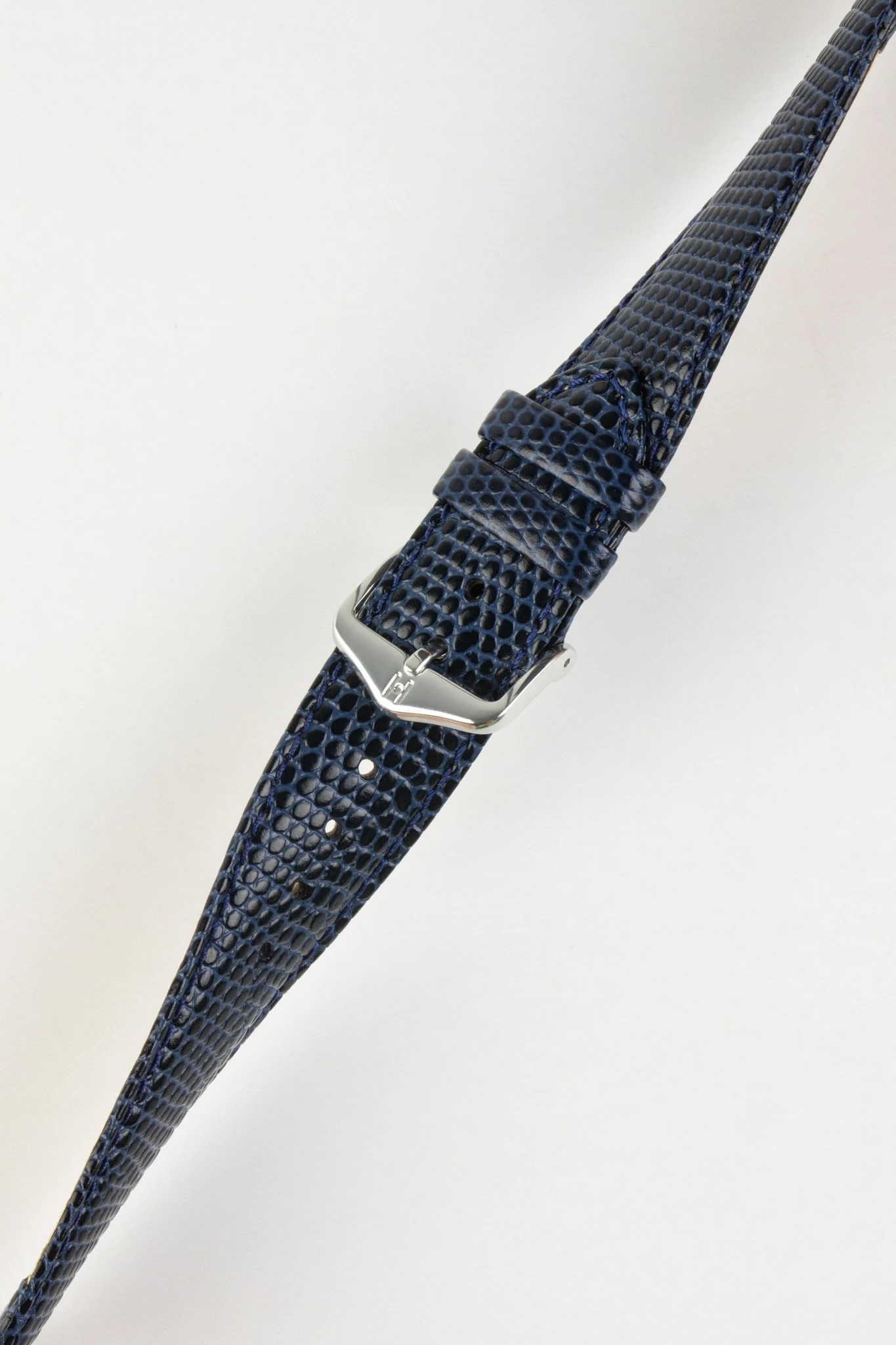 Hirsch RAINBOW Lizard Embossed Leather Quick-Release Watch Strap in BLUE - Image 5