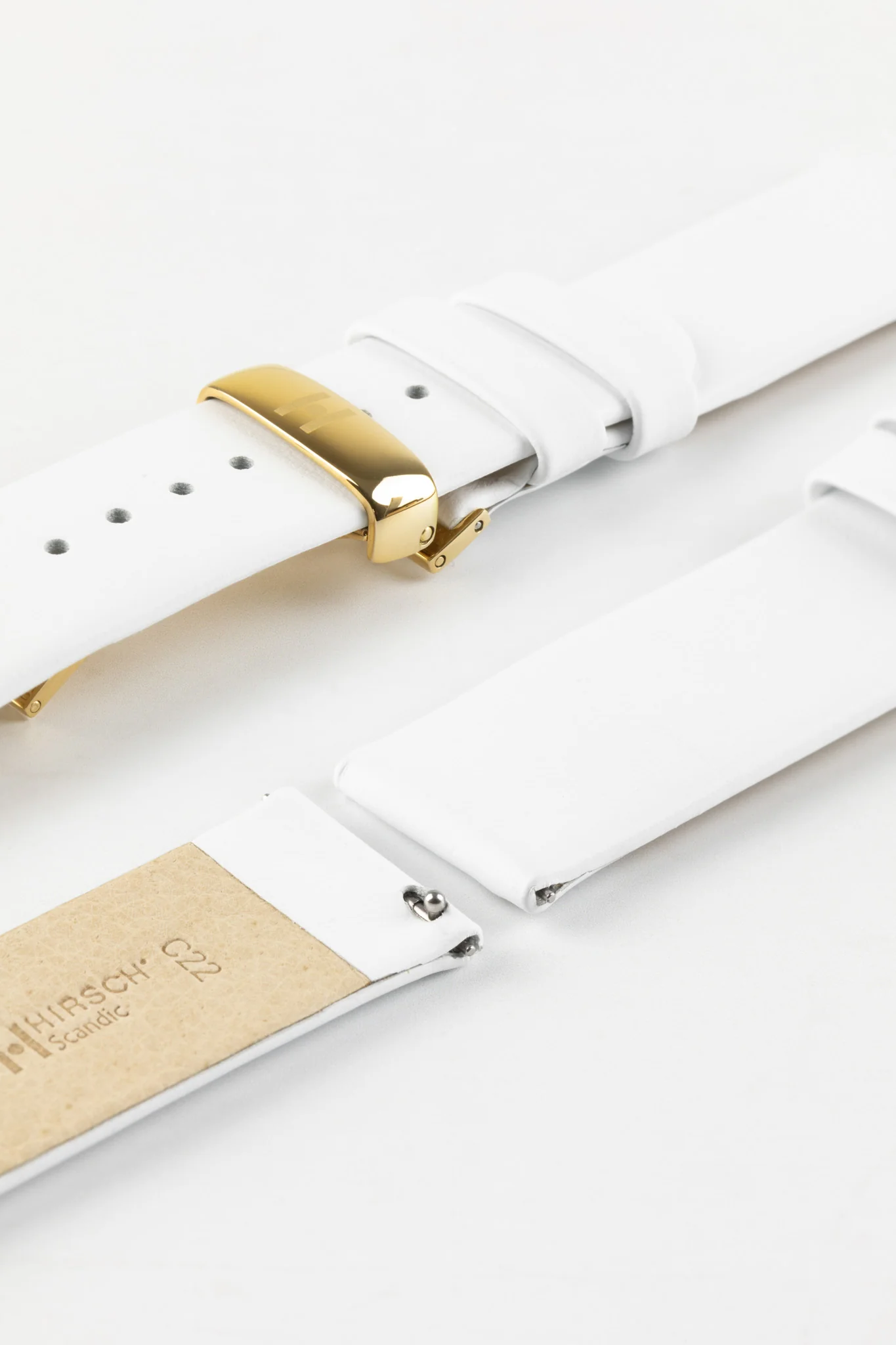 Hirsch SCANDIC Calf Leather Watch Strap in WHITE - Image 10
