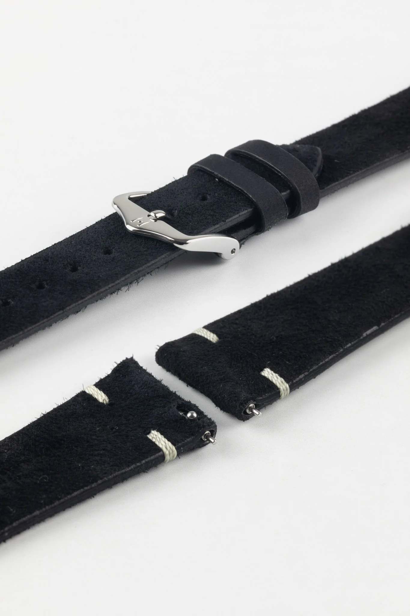 Hirsch SERRO Suede Watch Strap in Black - Image 10