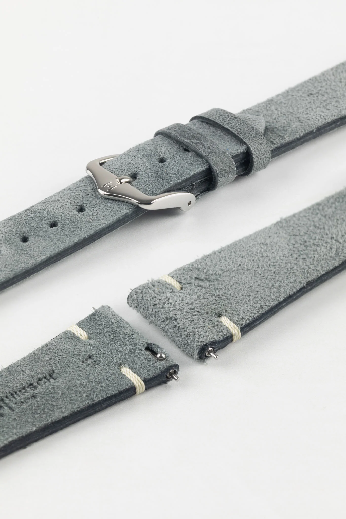 Hirsch SERRO Suede Watch Strap in Grey - Image 10