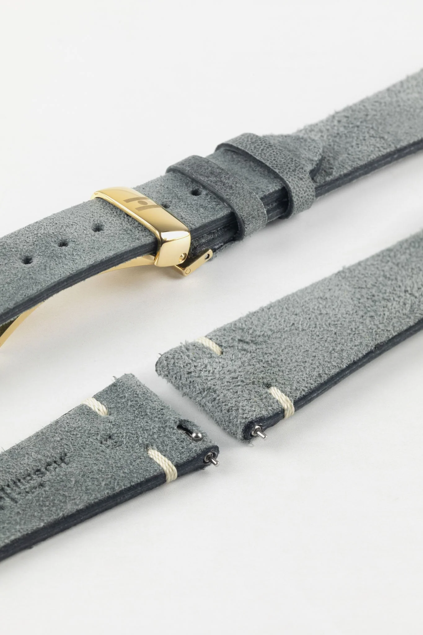 Hirsch SERRO Suede Watch Strap in Grey - Image 8