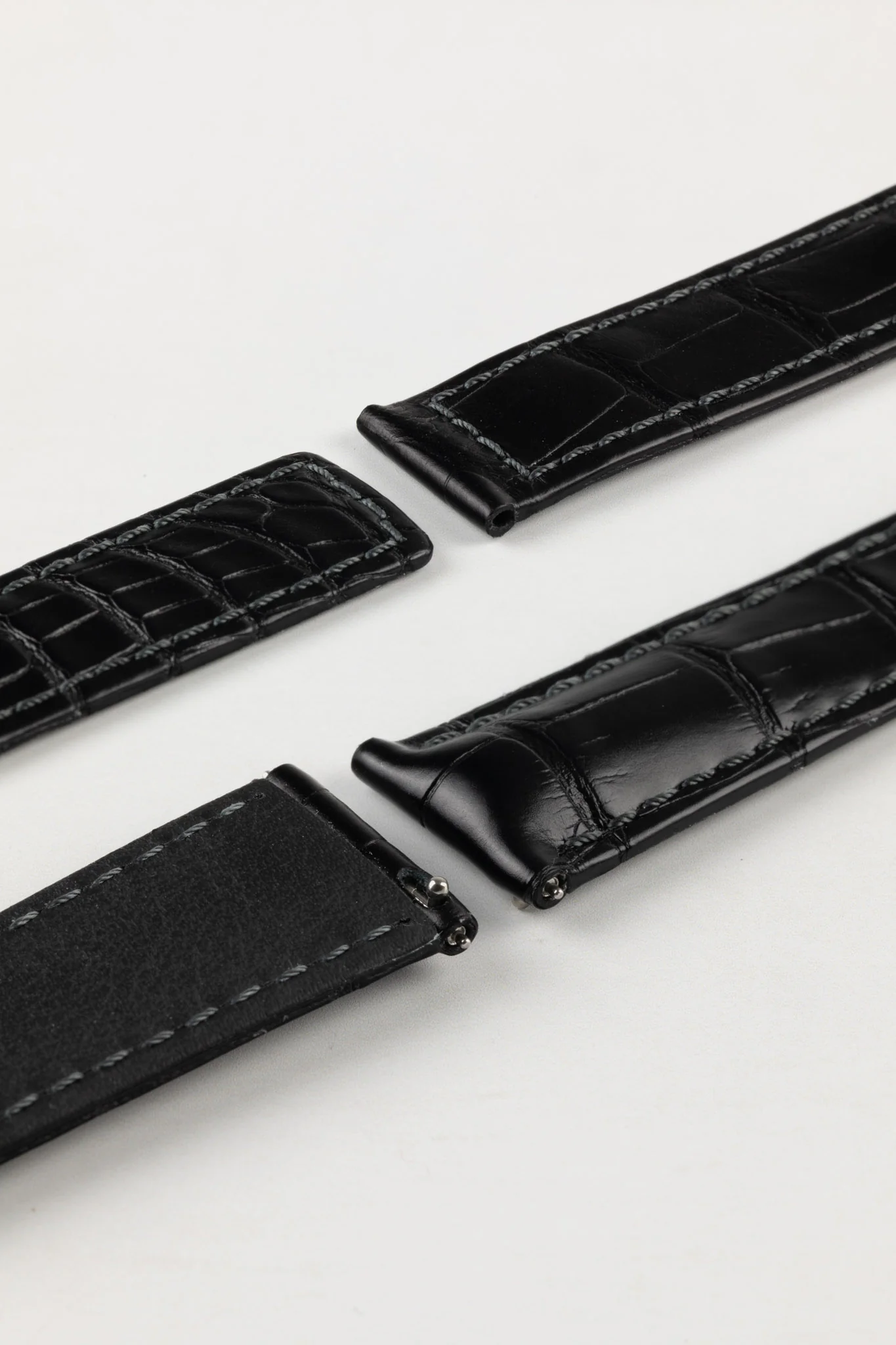 Hirsch SPEED Alligator Deployment Watch Strap in BLACK - Image 5