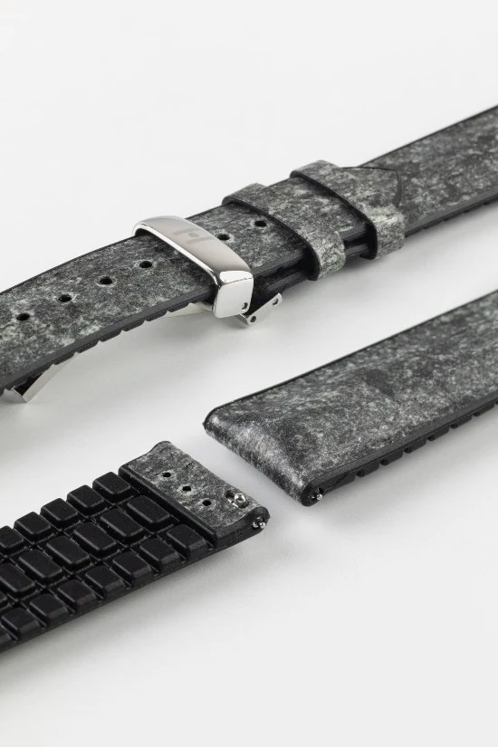 Hirsch STONE Split Shale Rock Effect Performance Watch Strap in Grey/Black - Image 8