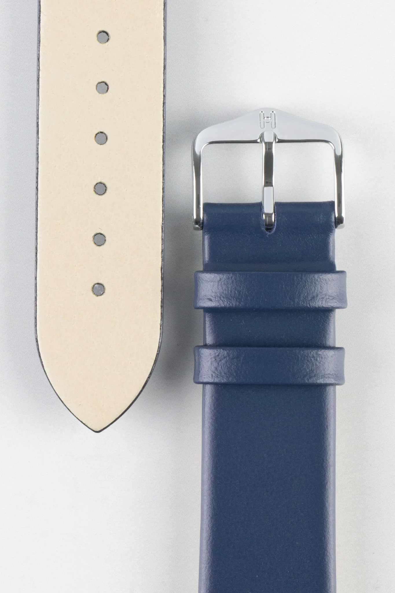 Hirsch TORONTO Quick-Release Fine-Grained Leather Watch Strap in BLUE - Image 3