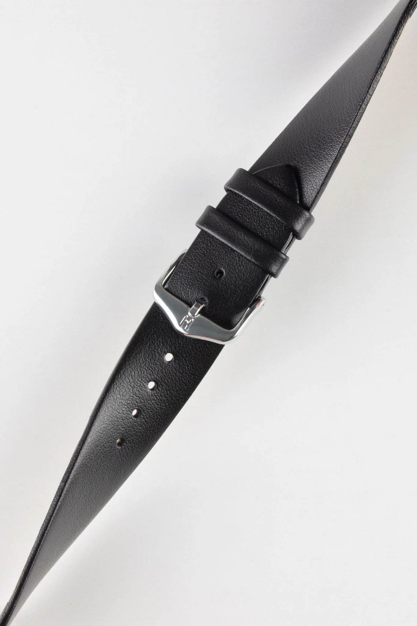 Hirsch TORONTO Fine-Grained Open-Ended Leather Watch Strap in BLACK - Image 3