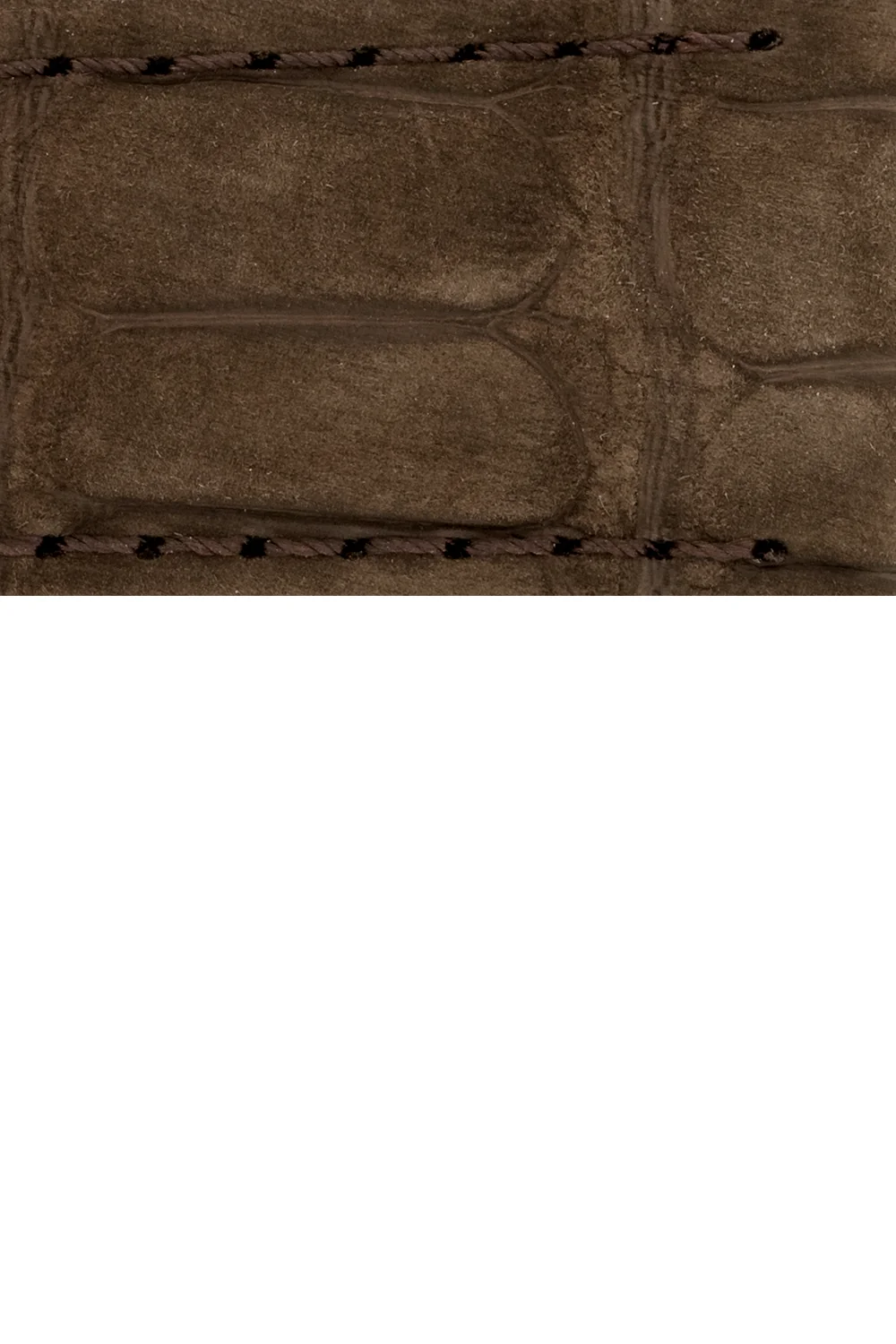 Hirsch TRITONE Nubuck Alligator Leather Watch Strap in BROWN - Image 2