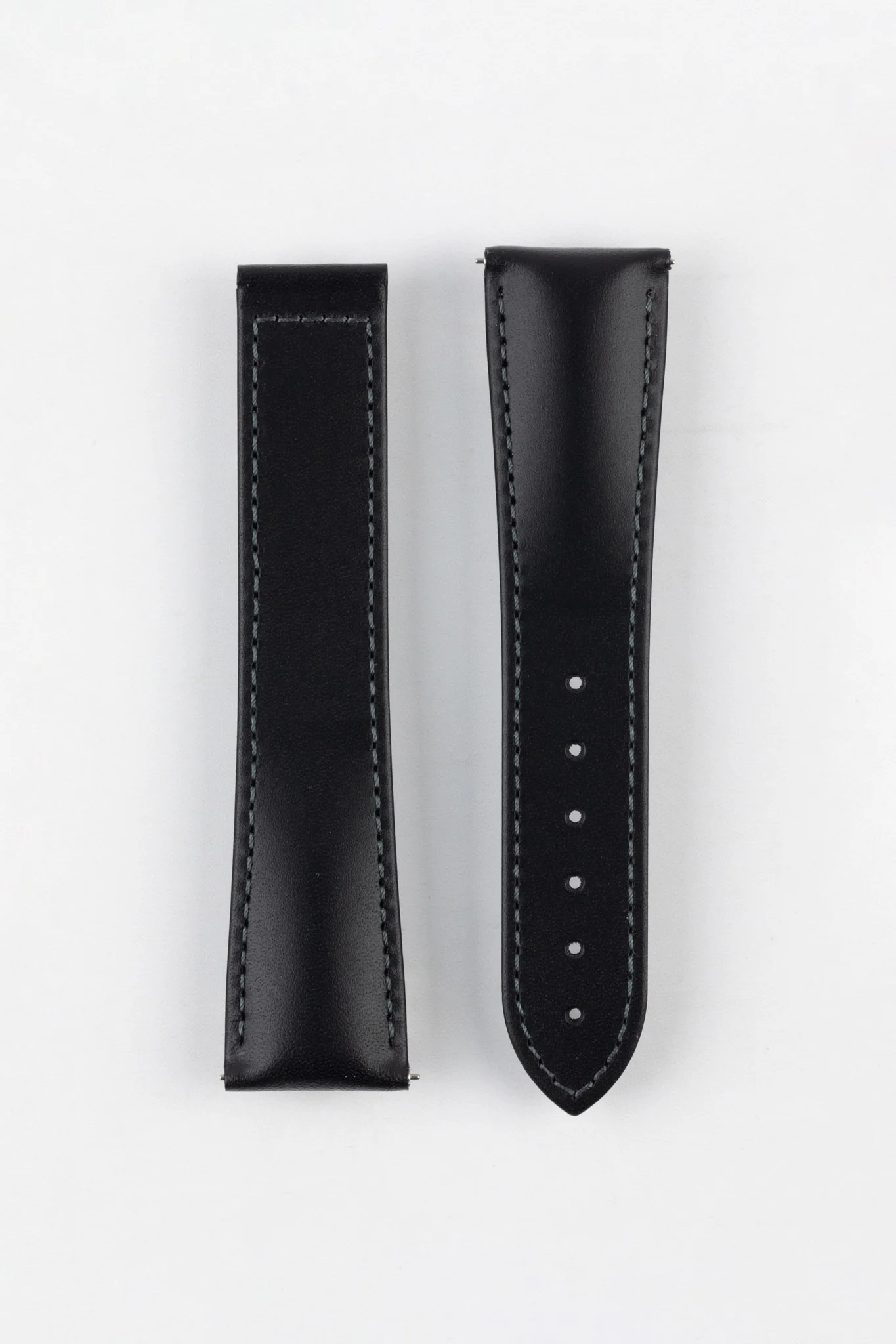 Hirsch VOYAGER Calfskin Deployment Watch Strap in BLACK/BLACK