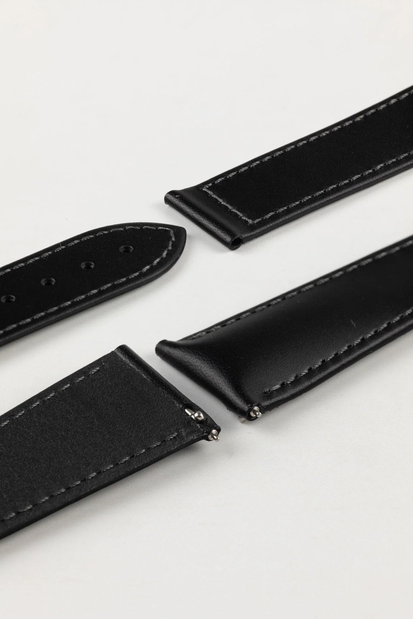 Hirsch VOYAGER Calfskin Deployment Watch Strap in BLACK/BLACK - Image 5